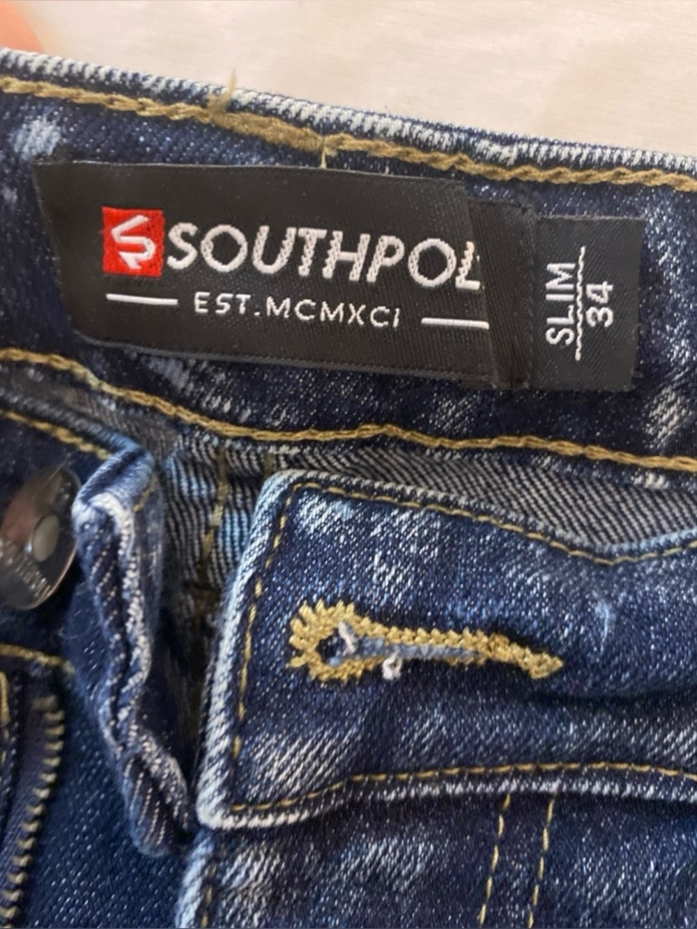 Men Size 34 Jorts Southpole Men’s Dark Blue Denim Shorts - Picture 3 of 4